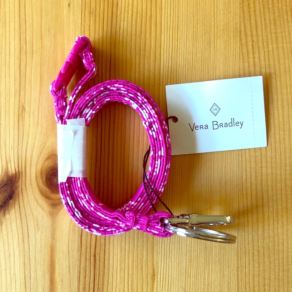 Vera Bradley Breakaway Lanyard - Pink & White